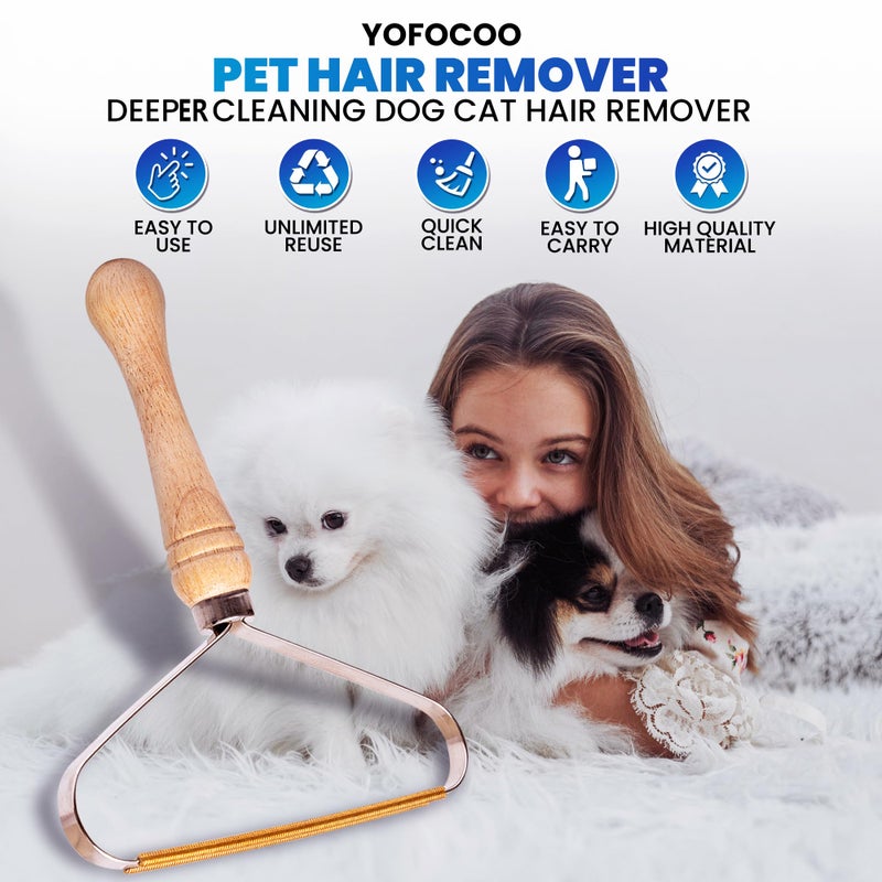 YOFOCOO 2-Pack Pet Hair Removal Tool - Lint Remover, Carpet Scraper & Shaver for Clothes and Carpets - Dog & Cat Hair Remover with Carpet Rake for Car,Rugs,Couch,Furniture - Fur Cleaner Tool - Image 2
